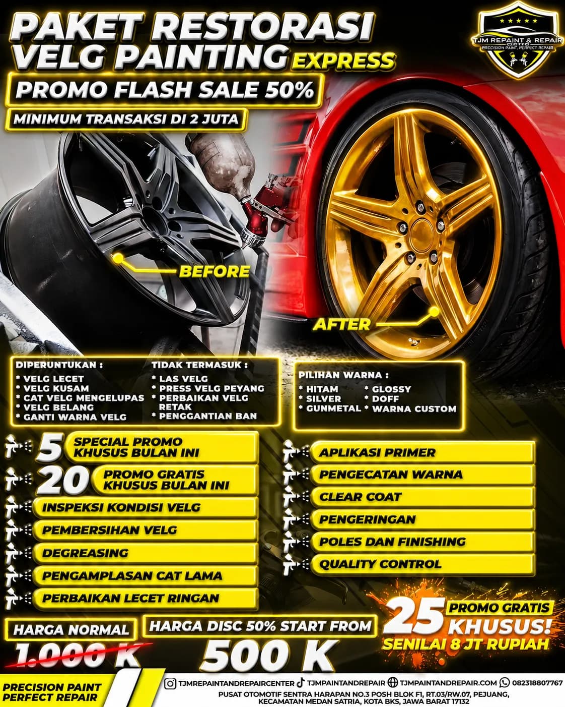 PAKET SPECIAL RESTORASI VELG PAINTING EXPRESS